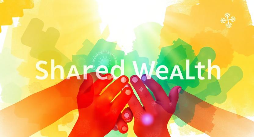 Abstract image representing shared wealth, collaboration, and building stronger communities through collective action.