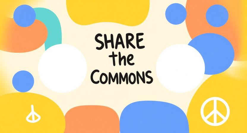 Abstract illustration of Share the Commons strategic thinking board game, showing planning, collaboration, and strategy.